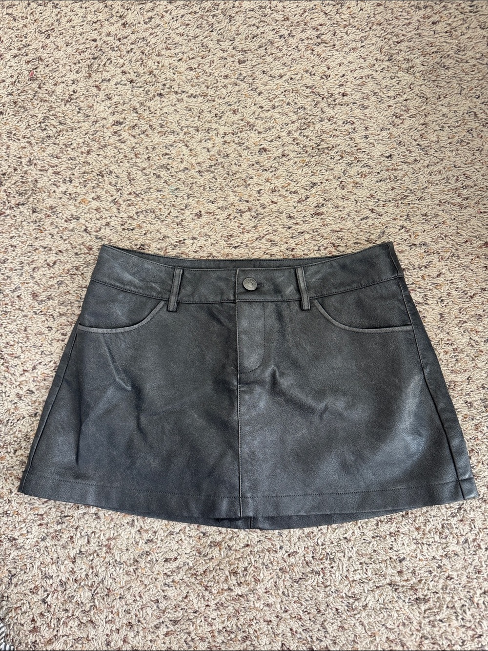 Garage Leather A-Line Mini Skort